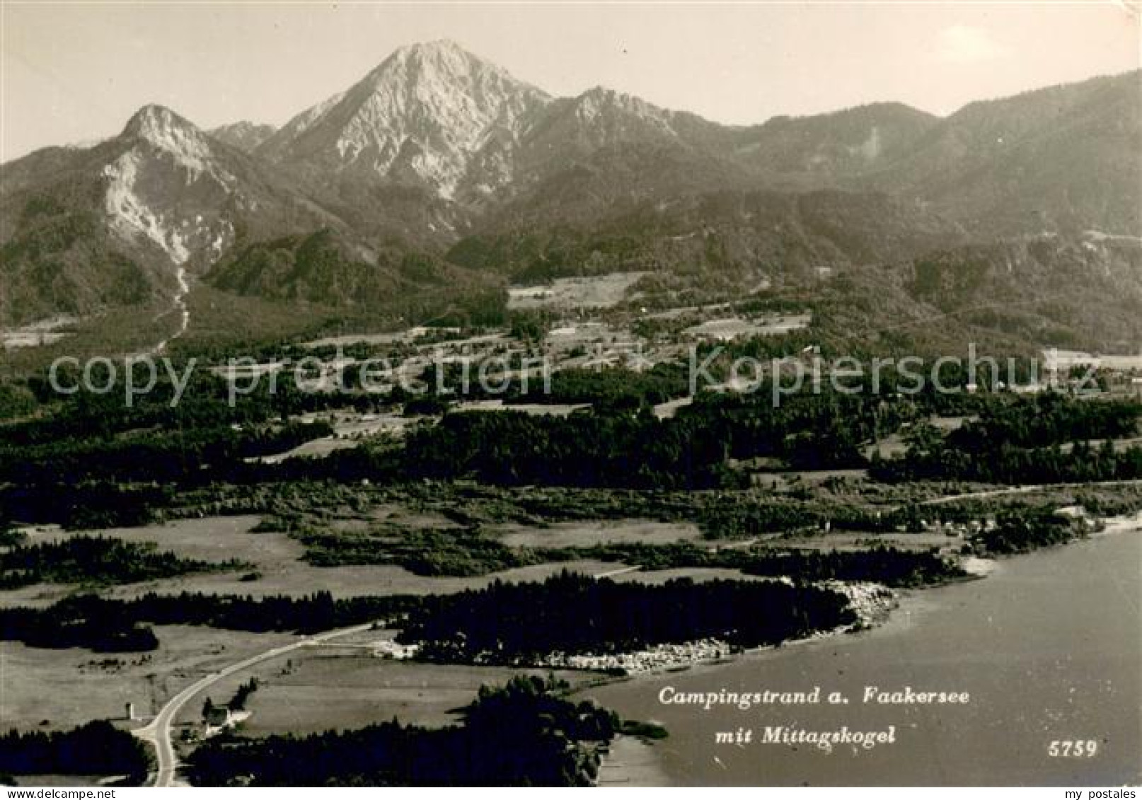 73707980 Faakersee Campingstrand Mit Mittagskogel Fliegeraufnahme Faakersee - Autres & Non Classés