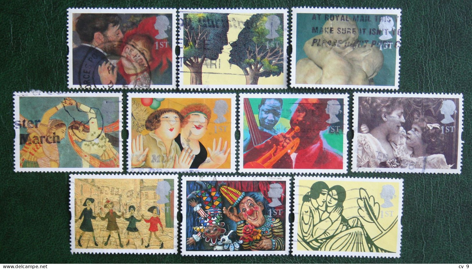 GREETINGS IN ART STAMPS Clown Music (Mi 1554-1563) 1995 Used Gebruikt Oblitere ENGLAND GRANDE-BRETAGNE GB GREAT BRITAIN - Used Stamps