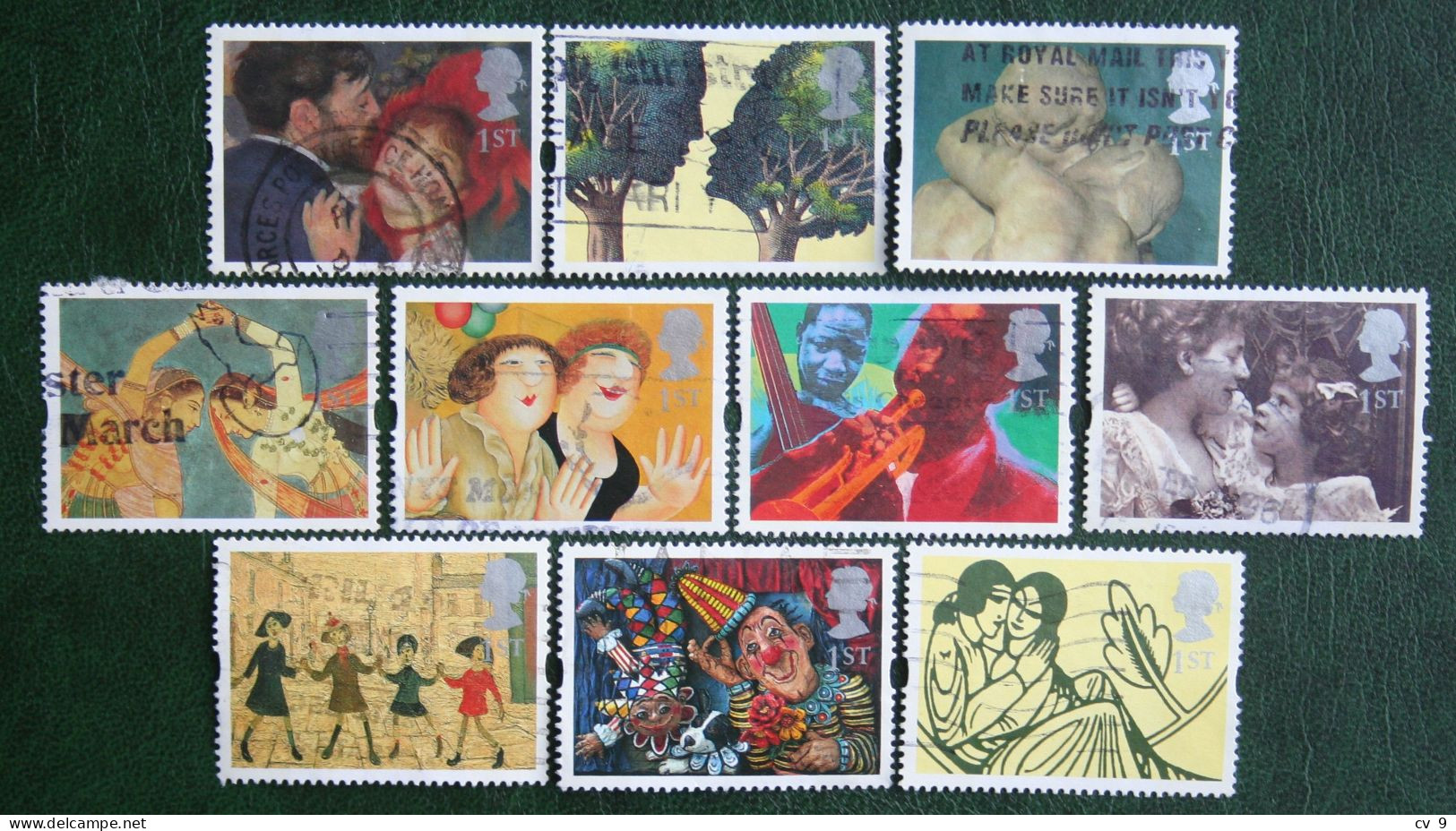 GREETINGS IN ART STAMPS Clown Music (Mi 1554-1563) 1995 Used Gebruikt Oblitere ENGLAND GRANDE-BRETAGNE GB GREAT BRITAIN - Usados