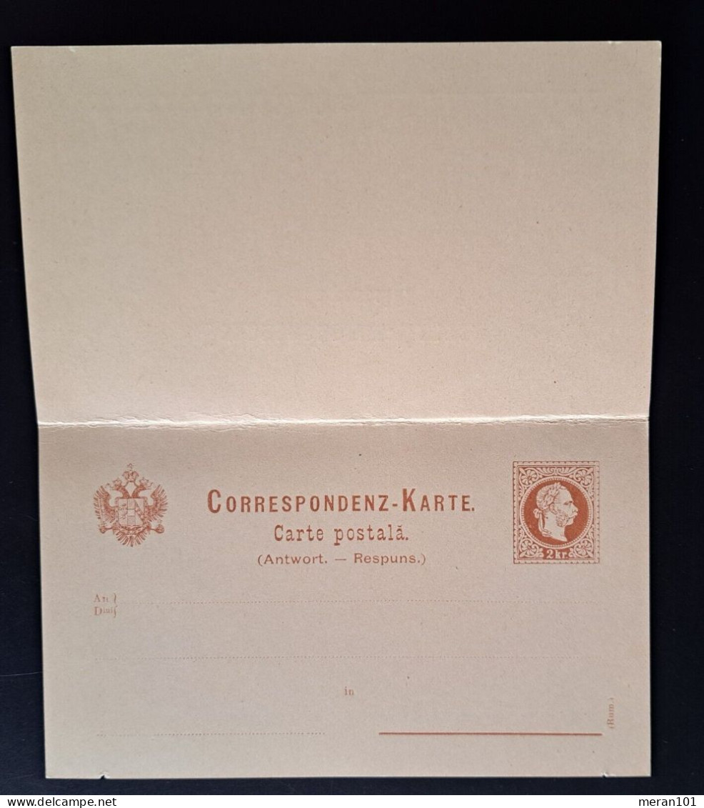 Österreich, Ganzsache Postkarte 2/2 Kr (Rum.) Neudruck - Cartas & Documentos