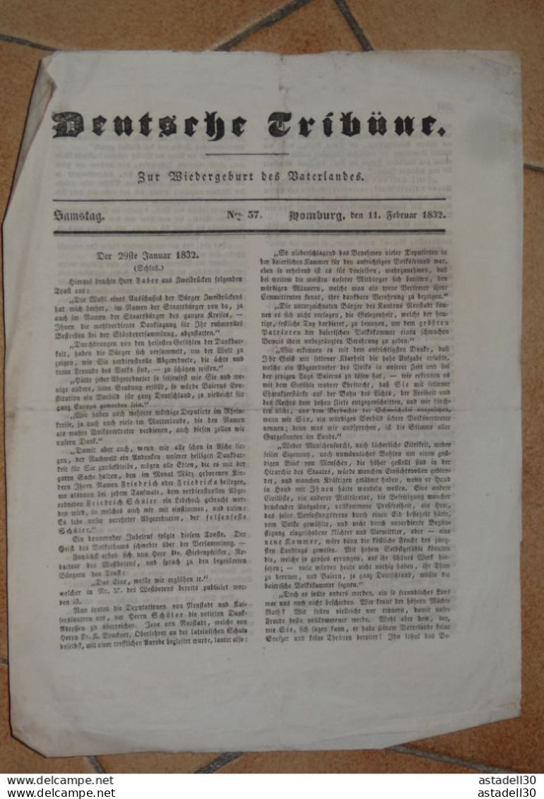 7 Journaux THE DEUTSCHE TRIBUNE, Jaar 1832   ............PHI......... Caisse-40 - Autres & Non Classés