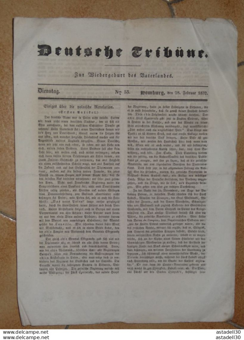 7 Journaux THE DEUTSCHE TRIBUNE, Jaar 1832   ............PHI......... Caisse-40 - Otros & Sin Clasificación