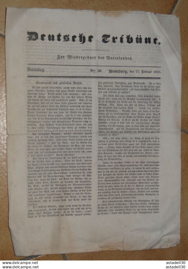 7 Journaux THE DEUTSCHE TRIBUNE, Jaar 1832   ............PHI......... Caisse-40 - Andere & Zonder Classificatie