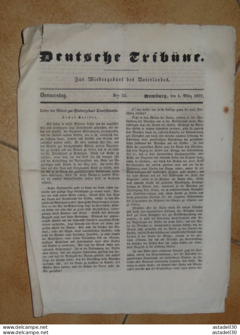 7 journaux THE DEUTSCHE TRIBUNE, jaar 1832   ............PHI......... Caisse-40