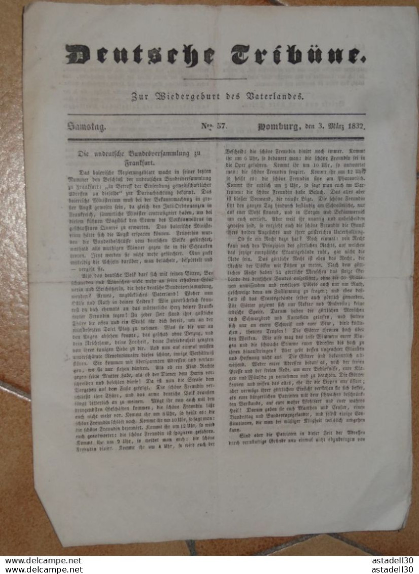 7 journaux THE DEUTSCHE TRIBUNE, jaar 1832   ............PHI......... Caisse-40