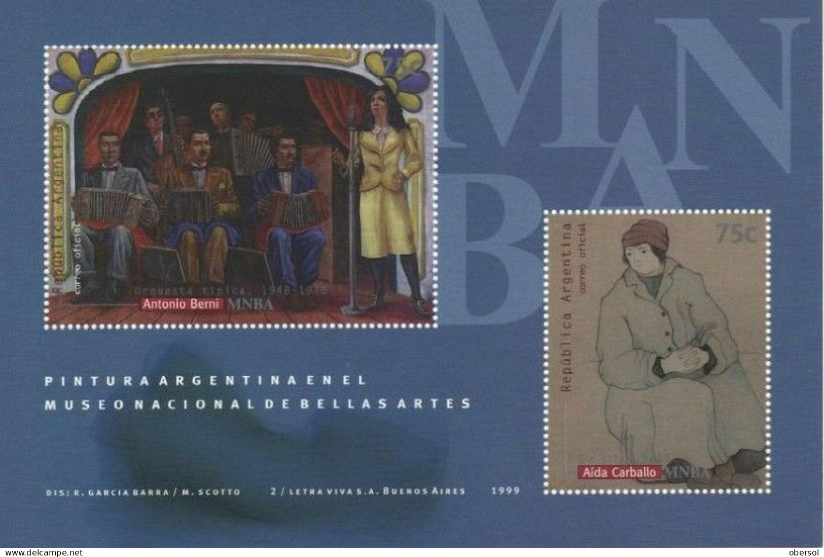 Argentina 1999 Art Museums Paintings Souvenir Sheet (1) MNH - Neufs