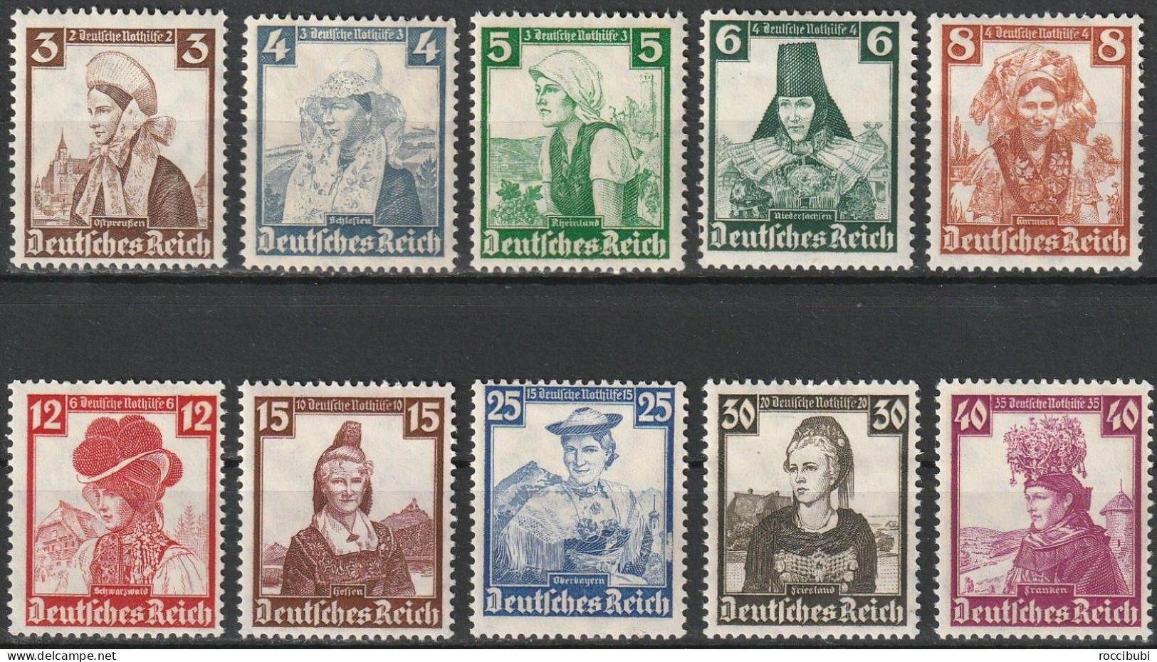 1935 // 588/597 * - Unused Stamps