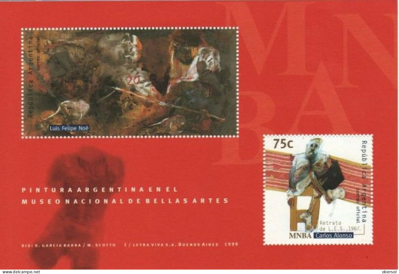 Argentina 1999 Art Museums Paintings Souvenir Sheet (2) MNH - Nuevos