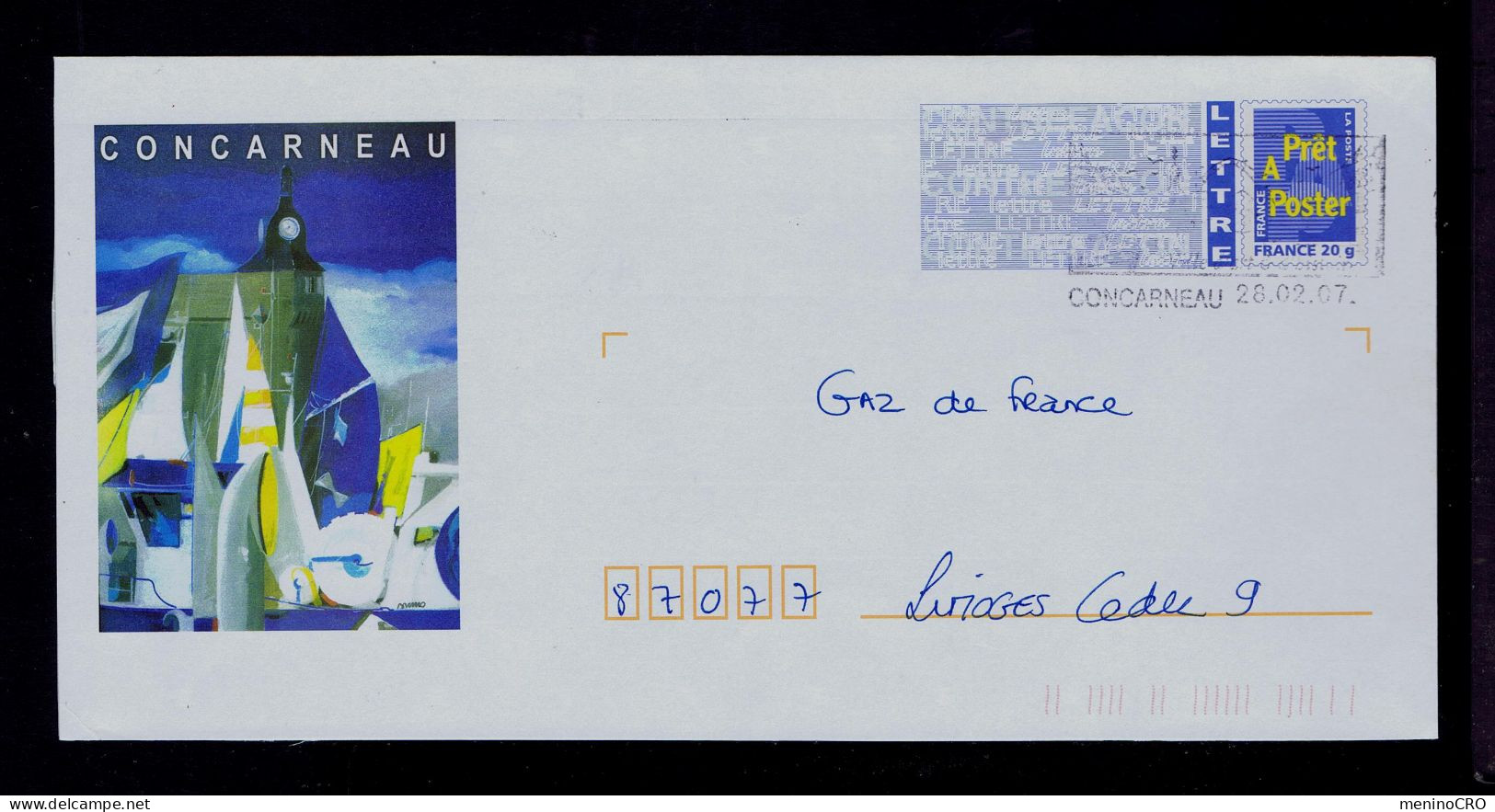 Gc8520 FRANCE PAP "CONCARNEAU" Lighthouse !  Phares 2007 Mailed Limoges - Lighthouses