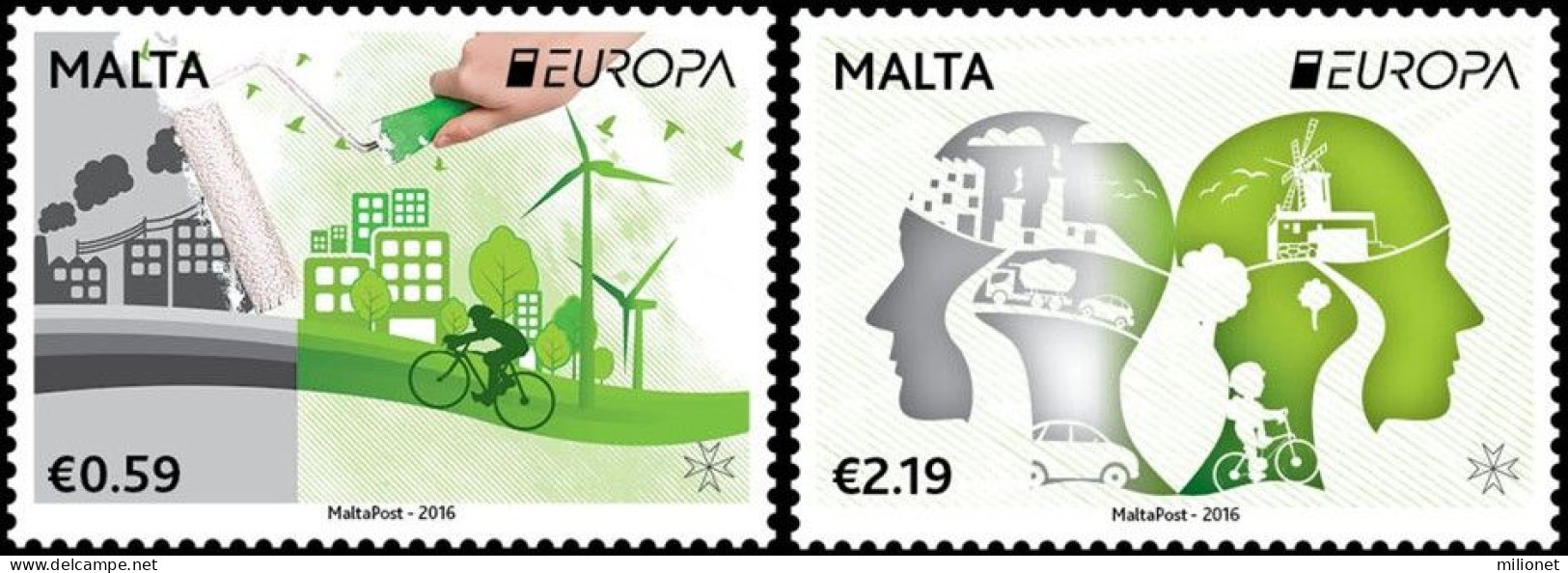 SALE!!! MALTA 2018 EUROPA CEPT Think Green 2 Stamps Set MNH ** - 2016
