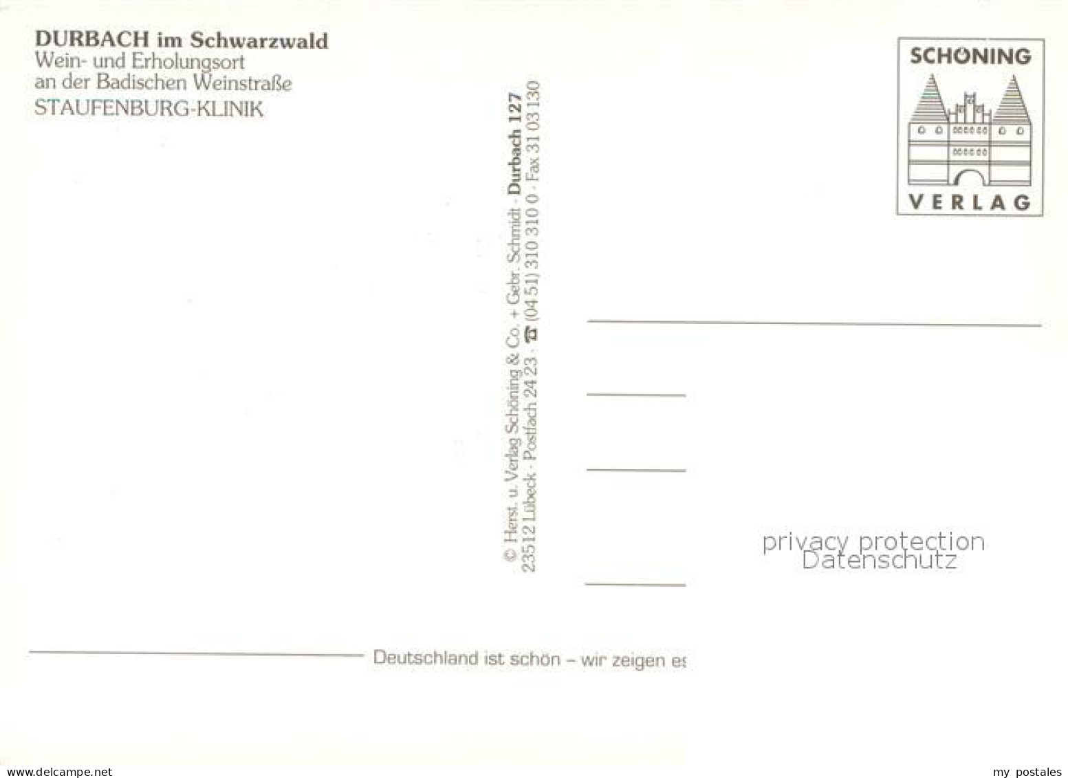 73707760 Durbach Staufenburg-Klinik Wein- Und Erholungsort An Der Badischen Wein - Other & Unclassified