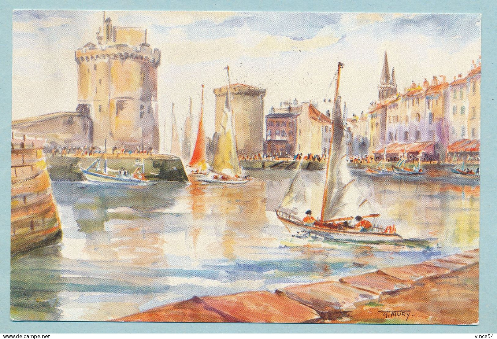 Le Port De LA ROCHELLE - Aquarelle De Maurice Gaury - La Rochelle