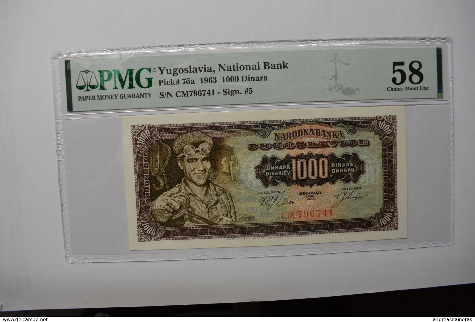 Banknotes Yugoslavia  1000 Dinara (1.5.1963) PMG 58 - Jugoslawien