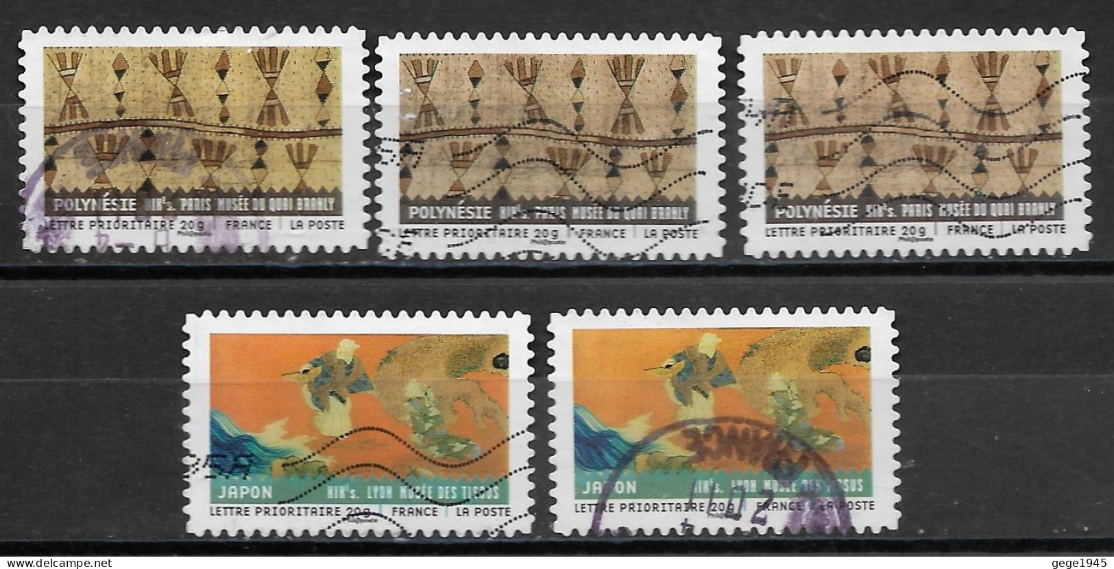 France  2011  Obitéré  Autoadhésif  N° 514 ( 3 Exemplaires ) Et  N° 520  ( 2 Exemplaires )   Tissus Du Monde - Used Stamps