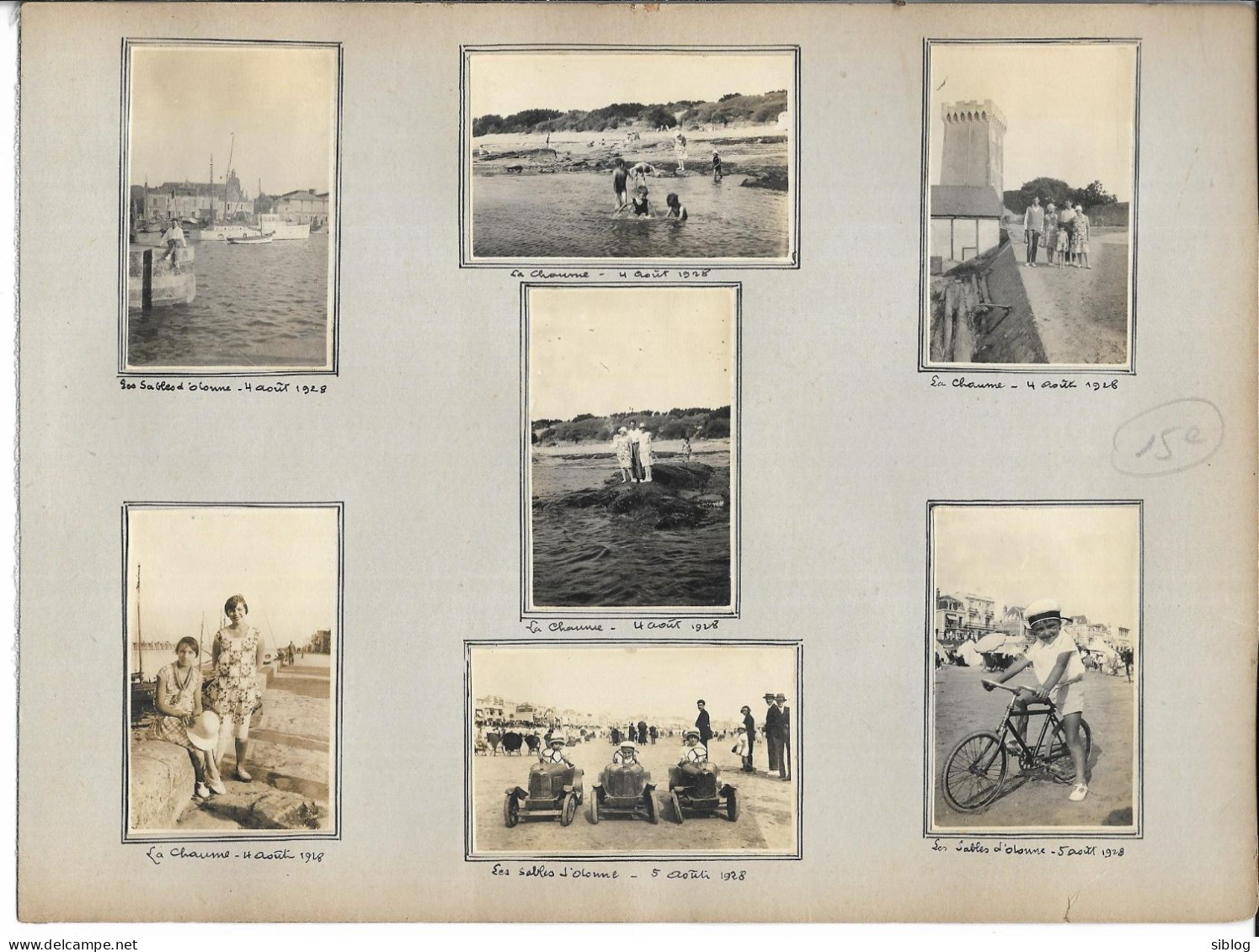 PHOTO -  14 Magnifiques Photos De VENDEE Collées Sur Carton Recto/verso De 1928   - Ft 6,5 X 4,5 Cm - Places