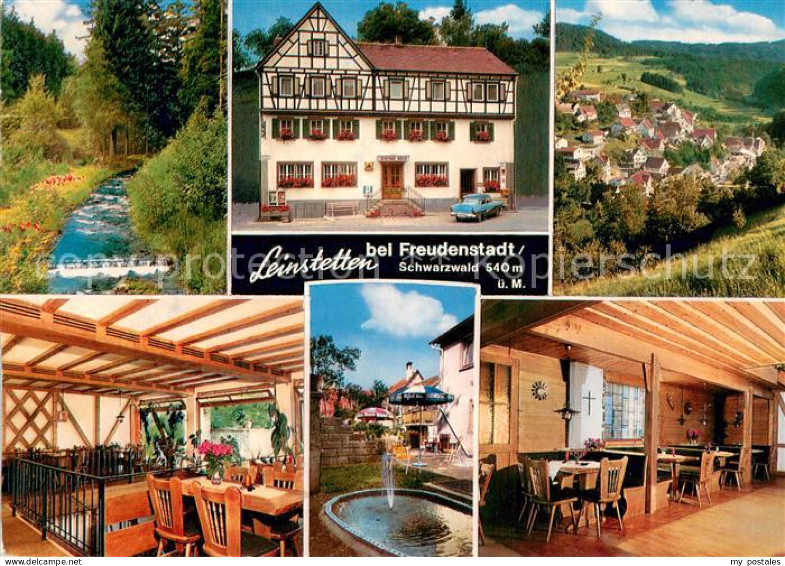 73707635 Leinstetten Gasthaus Pension Zum Adler Panorama Gastraeume Brunnen Lein - Other & Unclassified