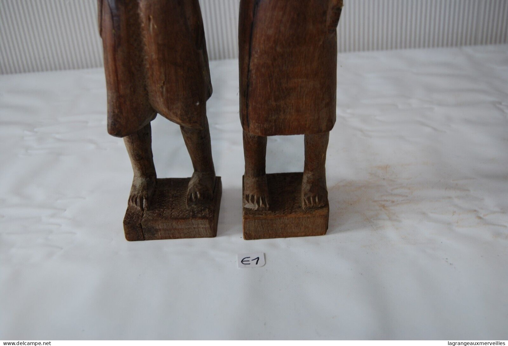 E1 Ancien Couple Buste Africain - Outil Ancien - Ethnique - Tribal H42 - Arte Africana