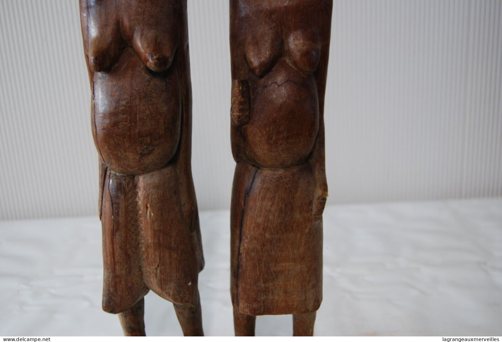 E1 Ancien couple buste africain - outil ancien - ethnique - tribal H42