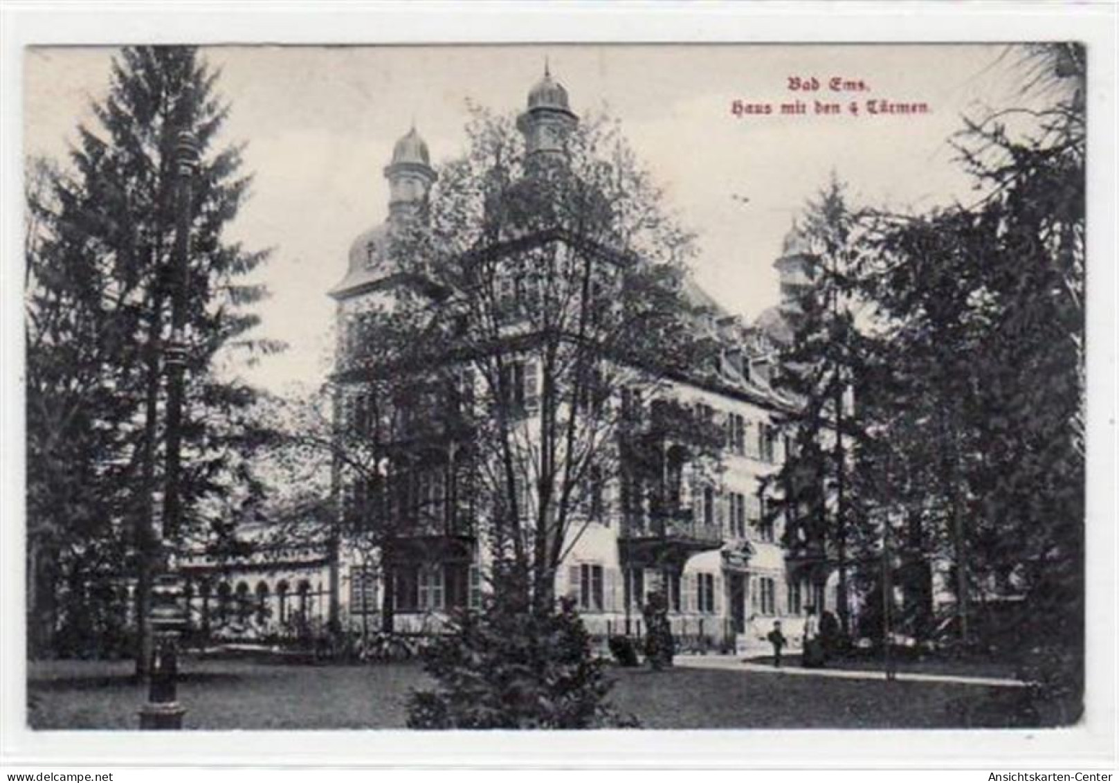 39053806 - Bad Ems, Haus Mit 4 Tuermen Ungelaufen  Leichter Bug Oben Links Und Unten Rechts, Kleiner Knick Oben Rechts, - Bad Ems