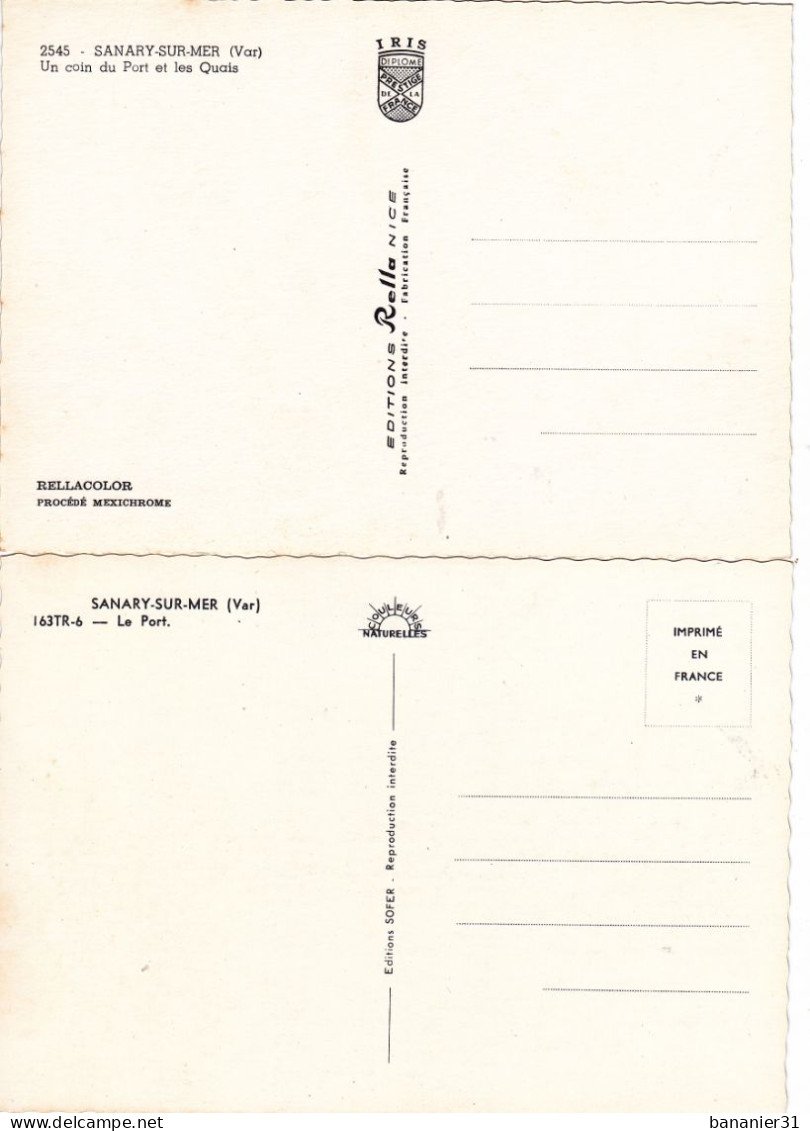 CPSM 83 - VAR - SANARY Sur Mer - Lot De 5 Cartes - Sanary-sur-Mer