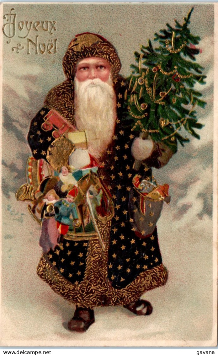 Joyeux Noël - Père Noel - Carte Gaufrée - Autres & Non Classés
