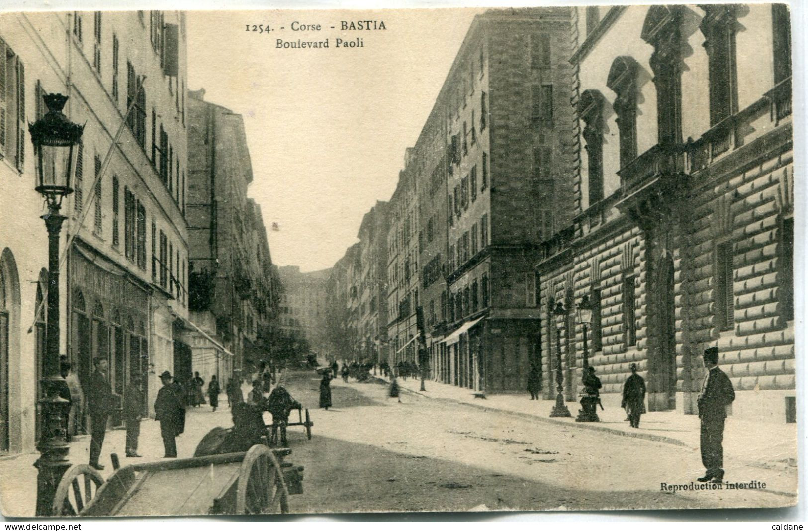 -2B - CORSE  BASTIA - Boulevard. Paoli. .       Collection. J.Moretti. Corte. N° 1254 - Bastia