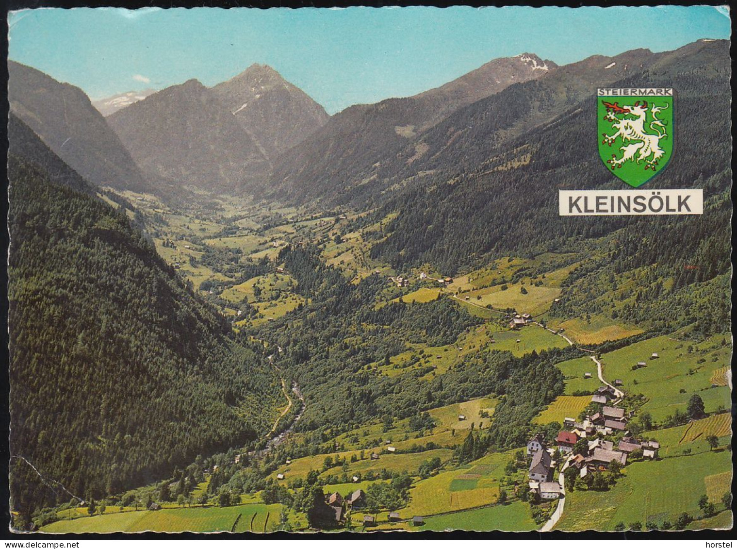 Austria - 8961 Kleinsölk - Alte Ortsansicht Mit Kesselspitze - Wappen - Luftaufnahme - Nice Stamp - Haus Im Ennstal