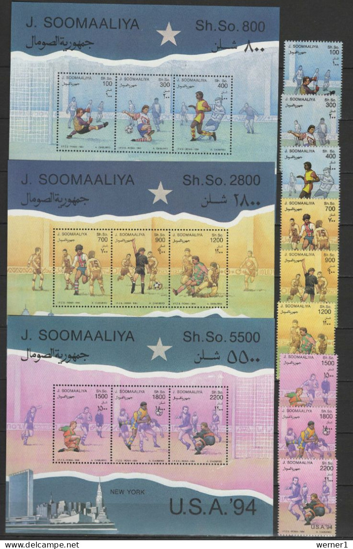 Somalia 1994 Football Soccer World Cup Set Of 9 + 3 S/s MNH - 1994 – Stati Uniti