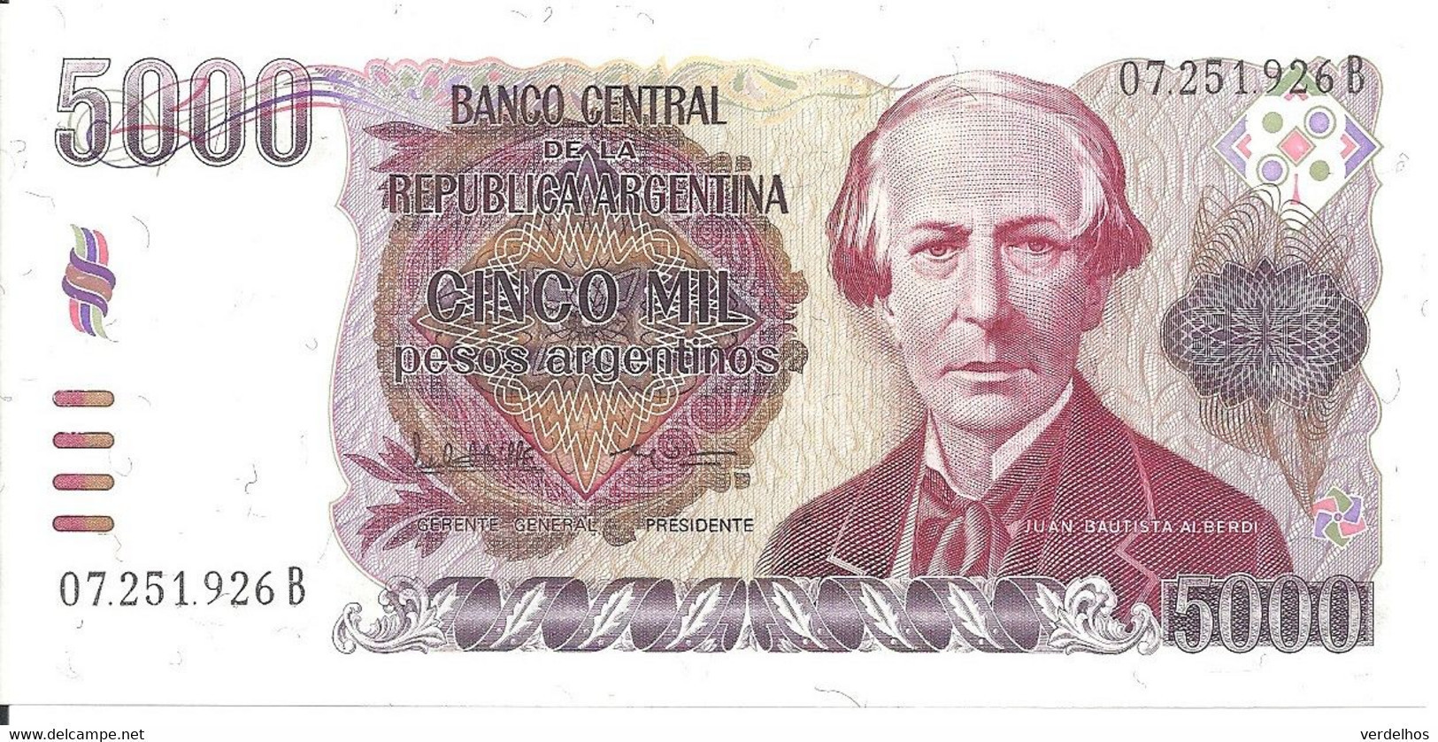 ARGENTINE 5000 PESOS ARGENTINOS ND1984-85 UNC P 318 - Argentinië