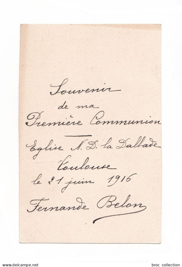 Toulouse, 1re Communion De Fernande Belon, 1916, Notre-Dame De La Dalbade, Citation Abbé Perreyve - Imágenes Religiosas