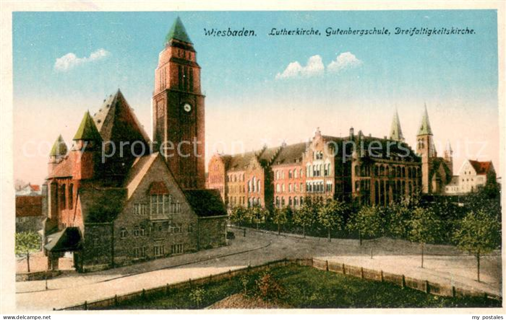 73707431 Wiesbaden Lutherkirche Gutenbergschule Dreifaltigkeitskirche Wiesbaden - Wiesbaden