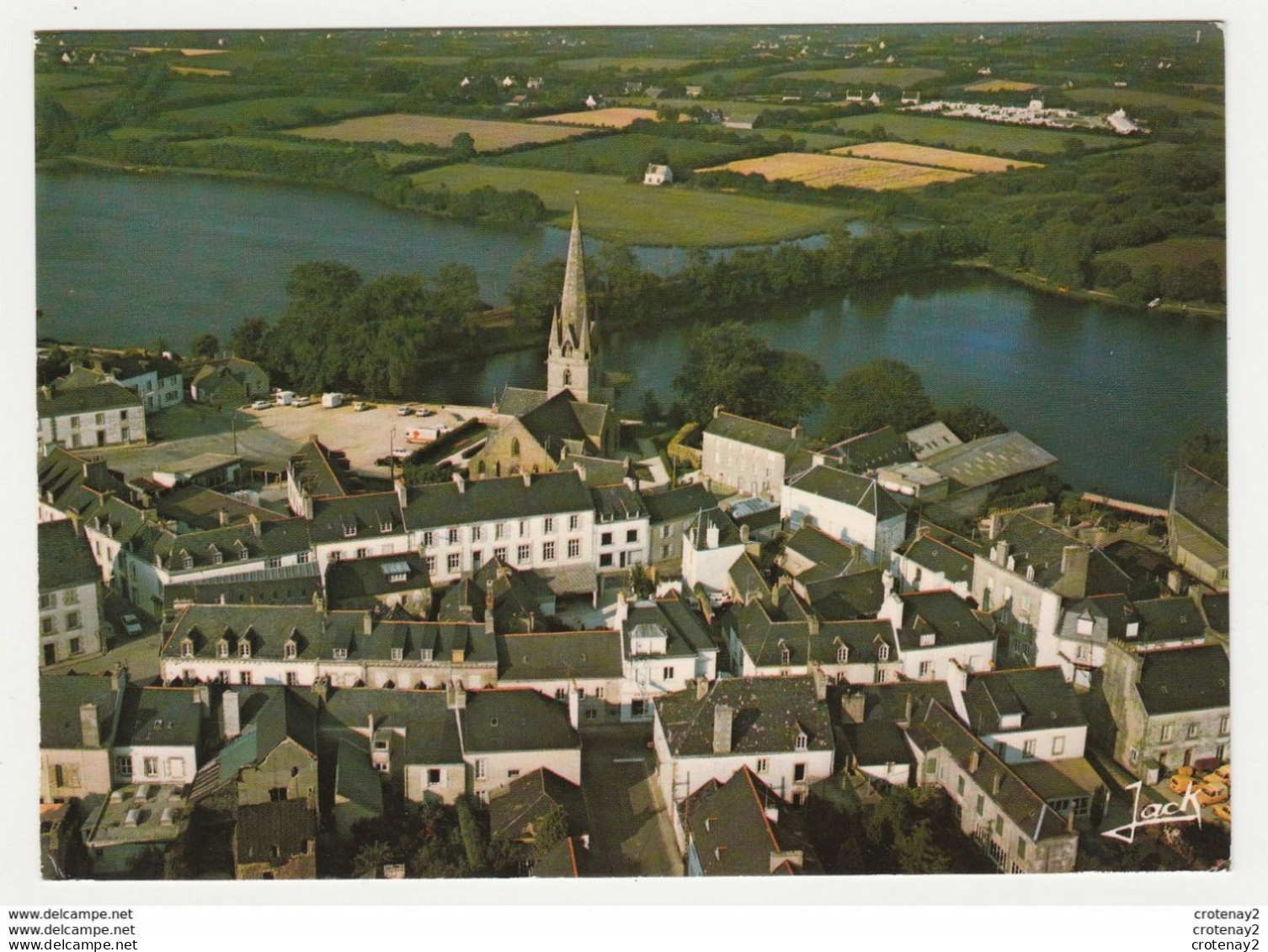 29 ROSPORDEN Vers Concarneau N°7626 Vue Générale En 1983 Renault 4L Camionnette Des PTT à Droite - Concarneau