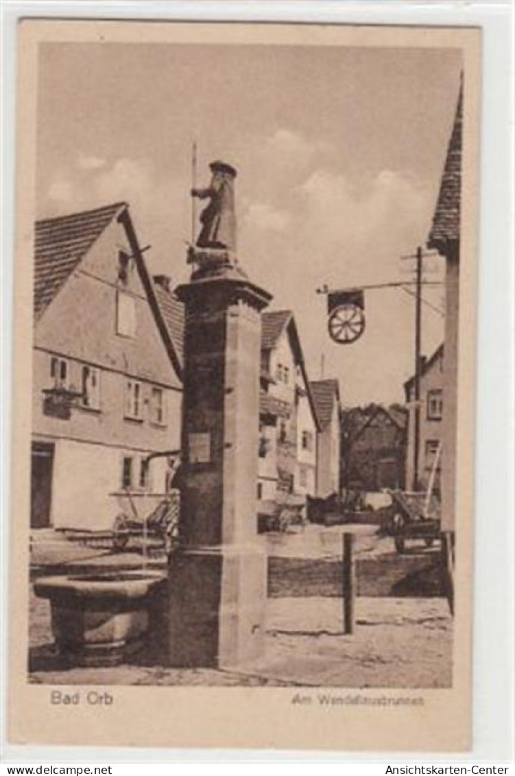 39094406 - Bad Orb. Partie Am Wendelinusbrunnen Gelaufen, 1933. Leichter Stempeldurchdruck, Sonst Gut Erhalten - Bad Orb