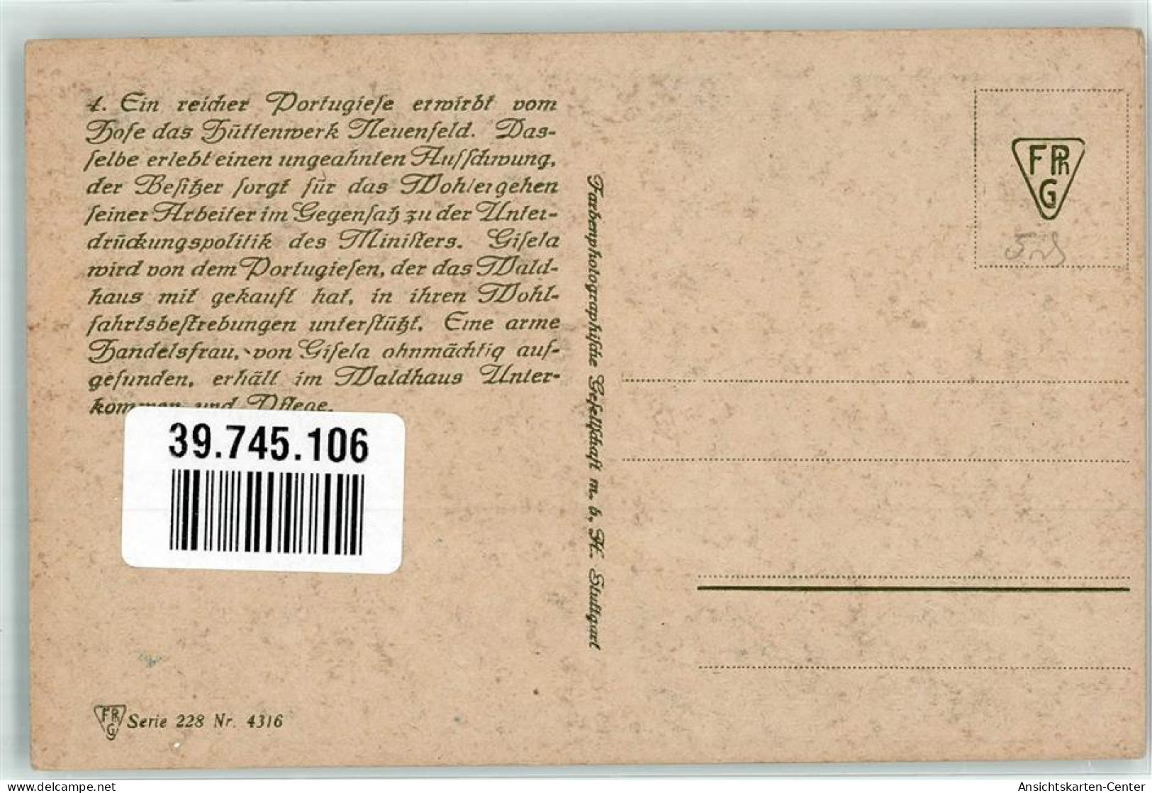 39745106 - Reichsgraefin Gisela Literatur Von E. Marlitt  Nr. 4 Verlag FPhG Serie 228 Nr. 4316 - Autres & Non Classés