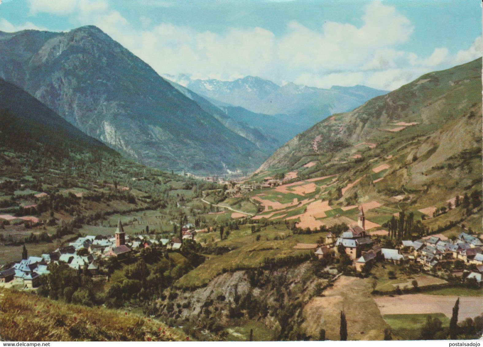 (D173) PIRINEOS DE LERIDA. VALLE DE ARAN. PANORAMICA DESDE SALARDU ... UNUSED - Lérida