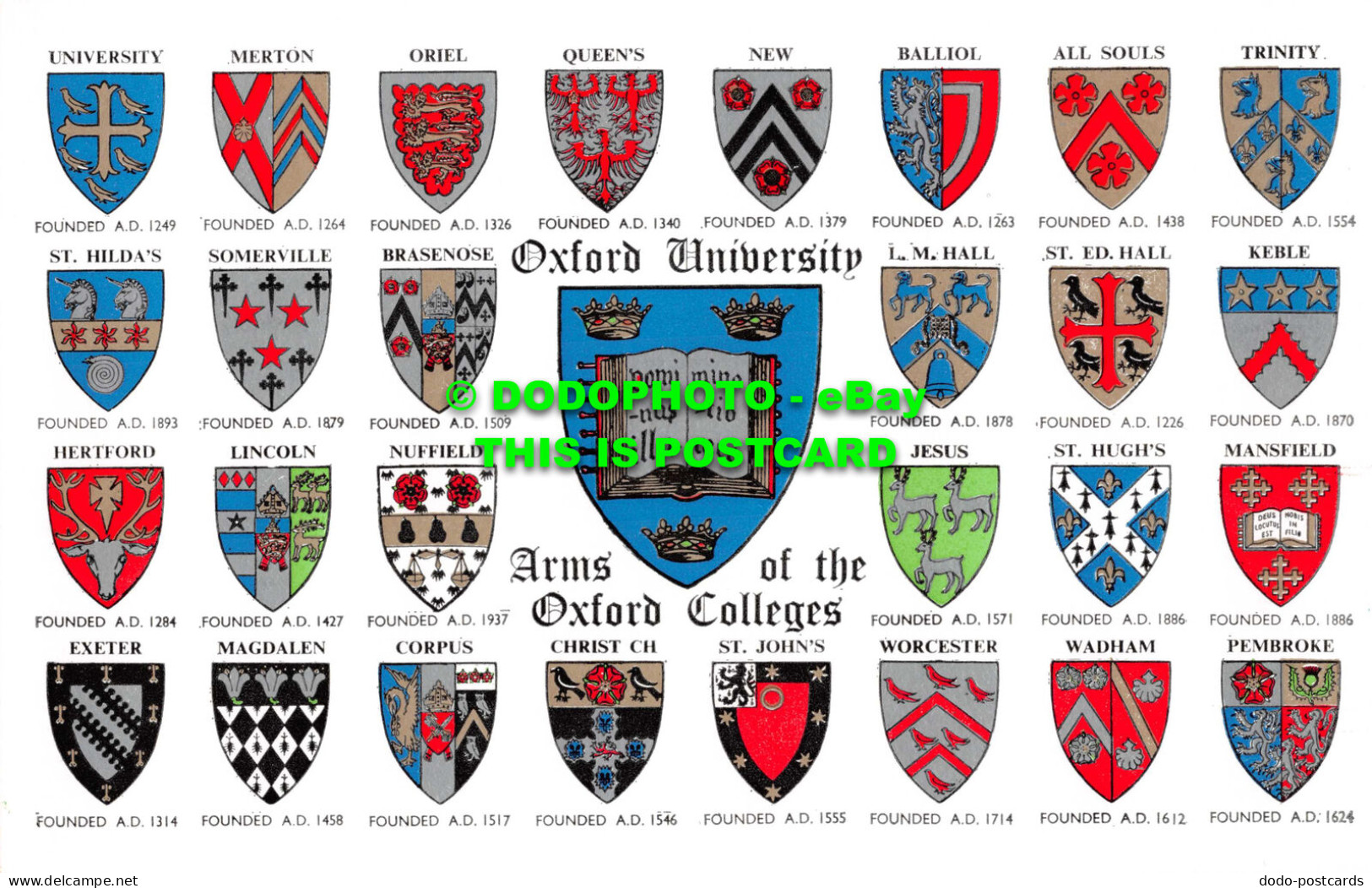 R551815 Oxford University Arms Of Oxford Colleges. Salmon. Multi View - Welt