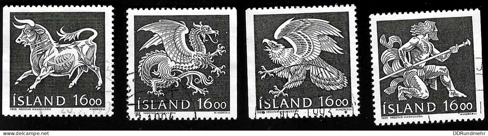 1988 Coat Of Arms  Michel IS 684 - 687 Stamp Number IS 656 - 659 Yvert Et Tellier IS 637 - 640 Used - Usados