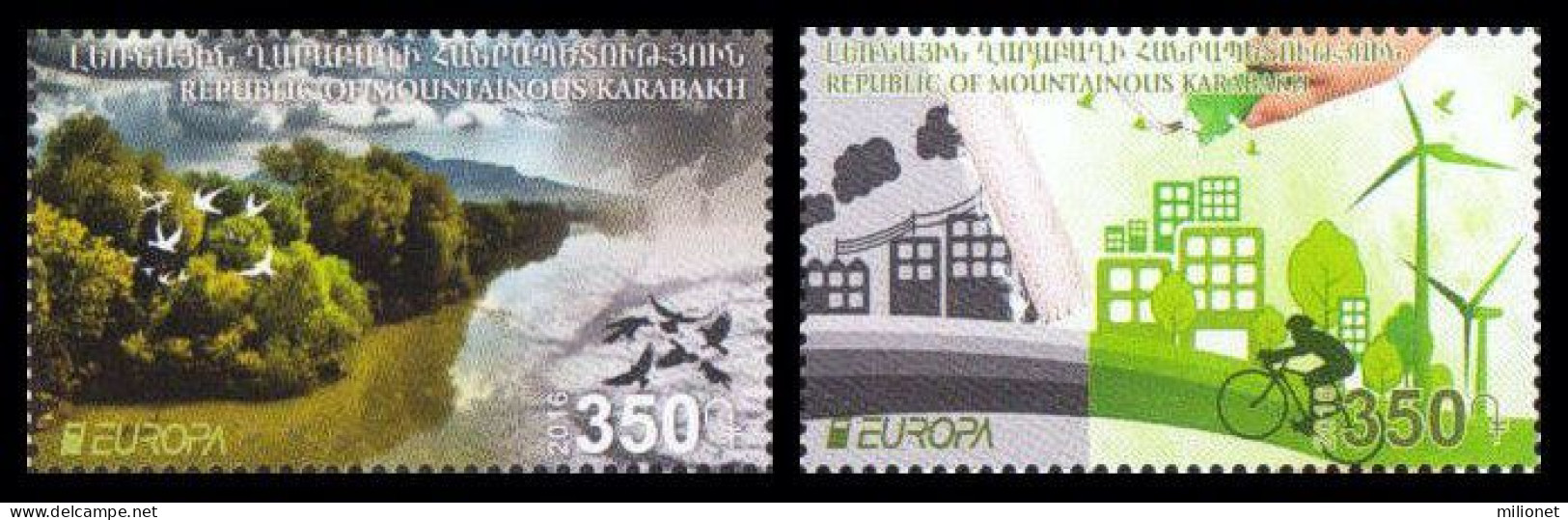 SALE!!! NAGORNO KARABAJ HAUTE KARABAKH BERGKARABACH 2016 EUROPA CEPT THINK GREEN 2 Stamps Set MNH ** - 2016