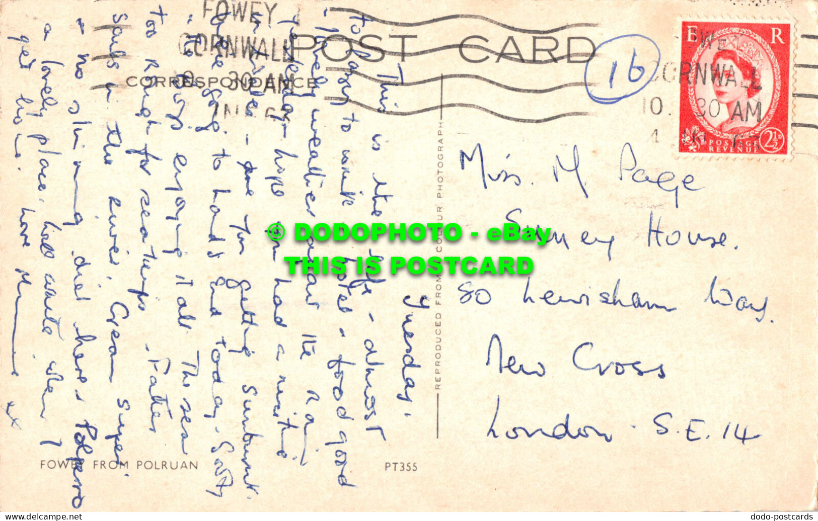 R551856 Fowey From Polruan. PT355. 1963 - Monde