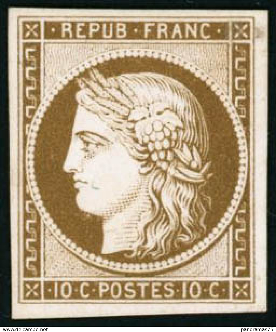 * N°1 10c Bistre-jaune, Papier Carton - TB - 1849-1850 Cérès