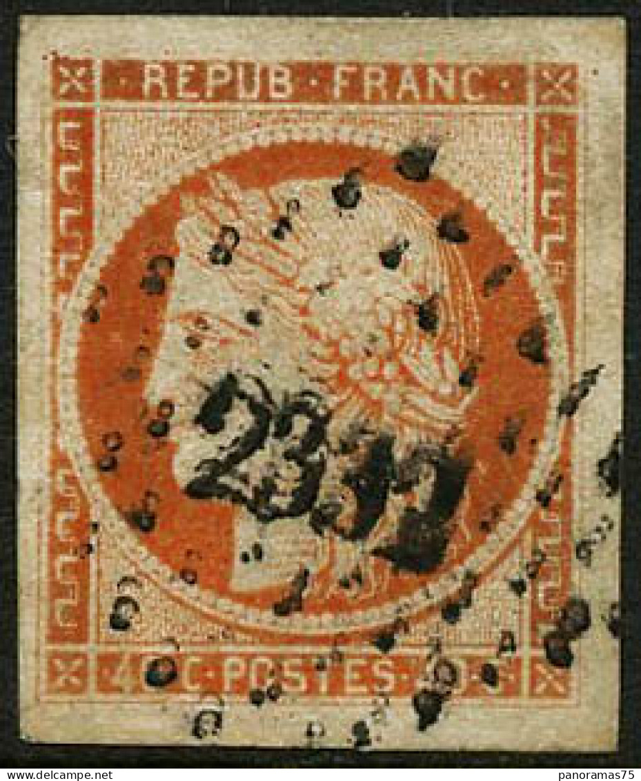 Obl. N°5 40c Orange, Grandes Marges - TB - 1849-1850 Cérès