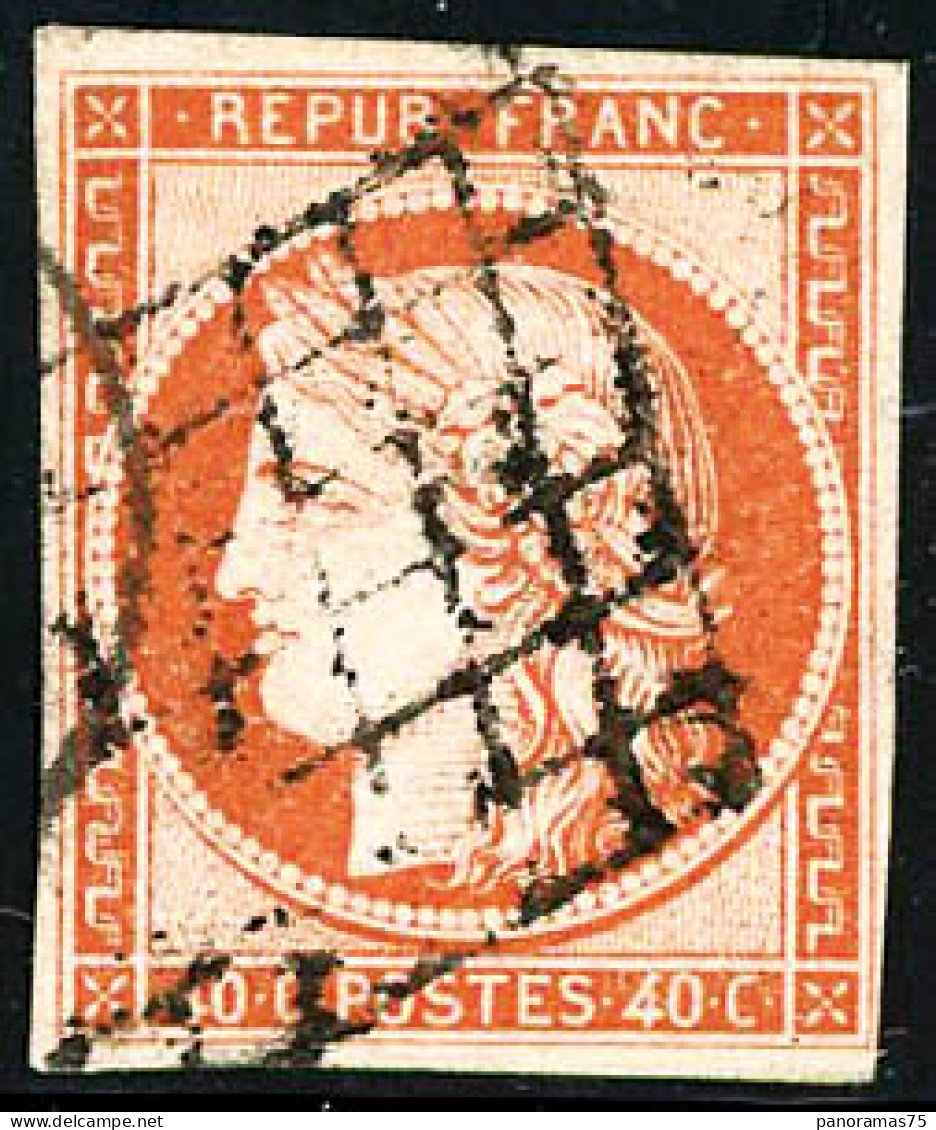 Obl. N°5 40c Orange, Signé JF Brun - TB - 1849-1850 Cérès