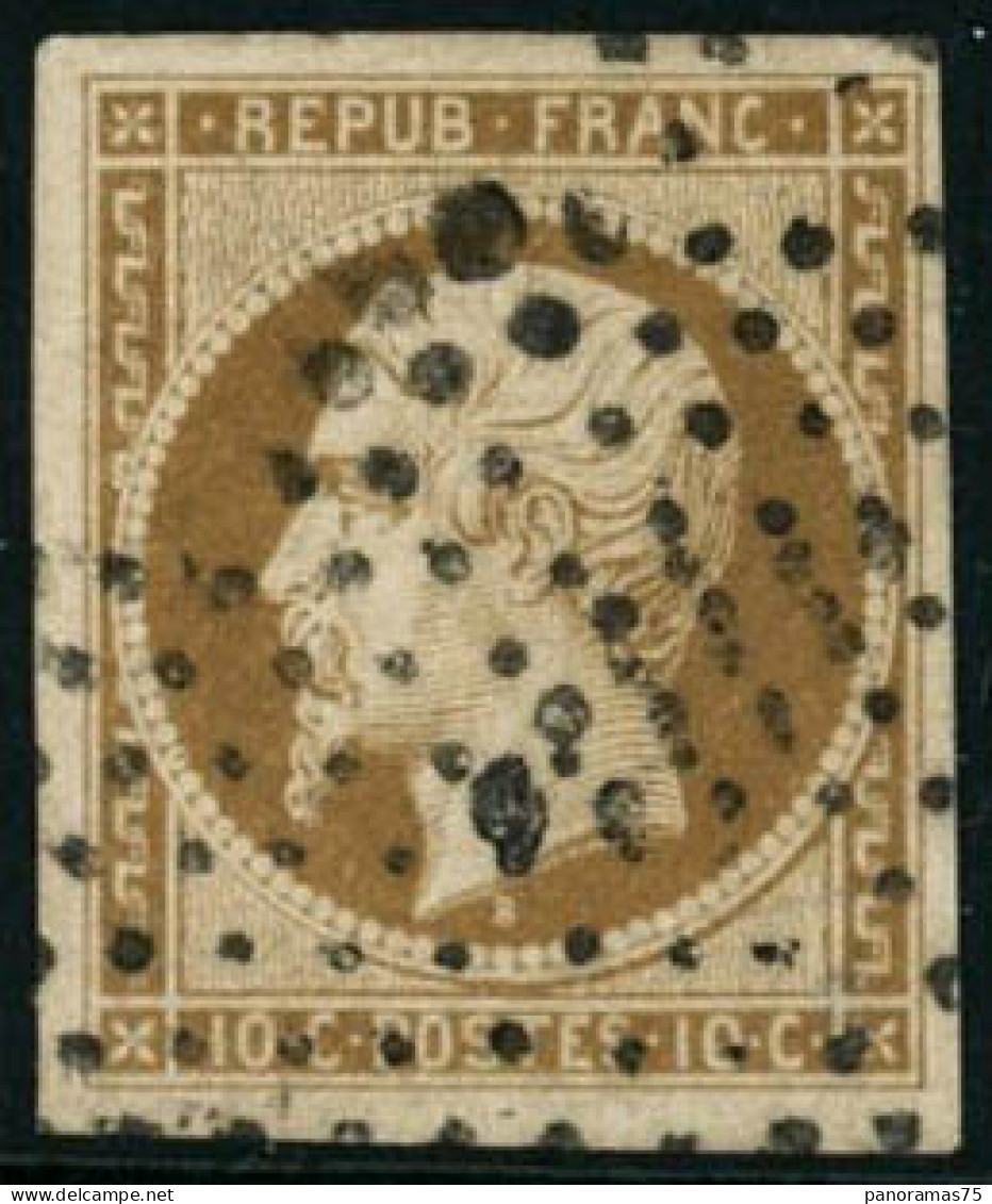 Obl. N°9 10c Bistre, Certif Behr - TB - 1852 Luigi-Napoleone