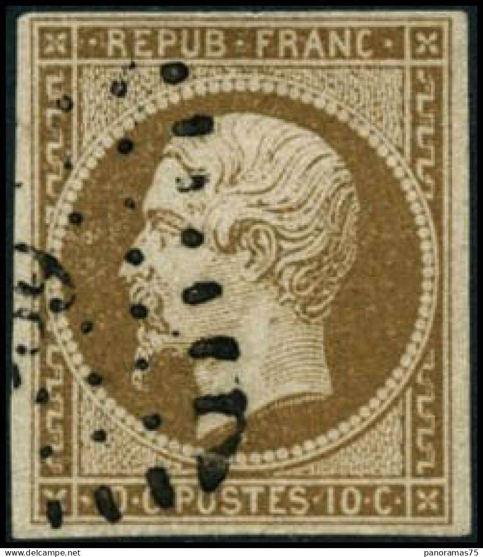 Obl. N°9 10c Bistre, Signé Calves - TB - 1852 Luis-Napoléon