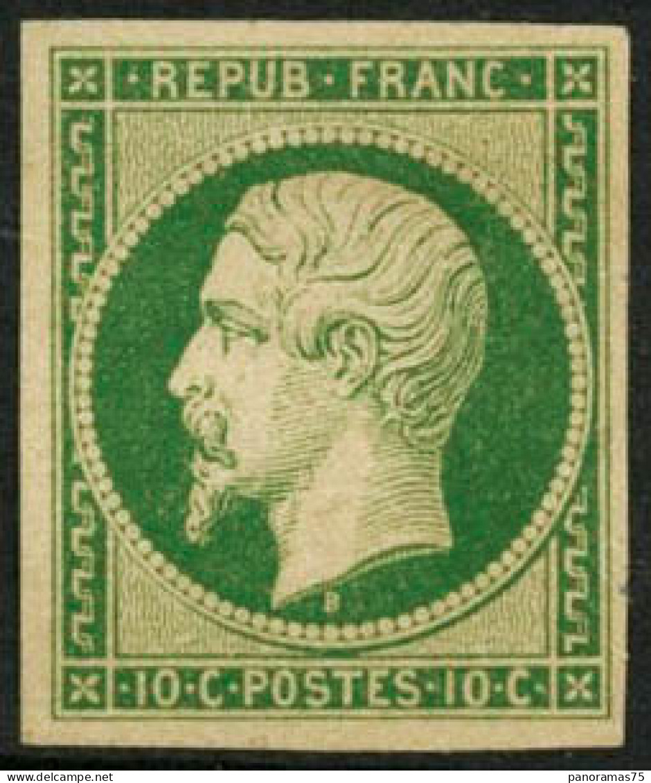 (*) N°9 10c Presidence Essai En Vert Foncé - TB - 1852 Luis-Napoléon