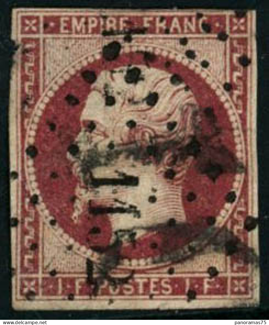 Obl. N°18 1F Carmin ,beau 2ème Choix - B - 1853-1860 Napoleon III