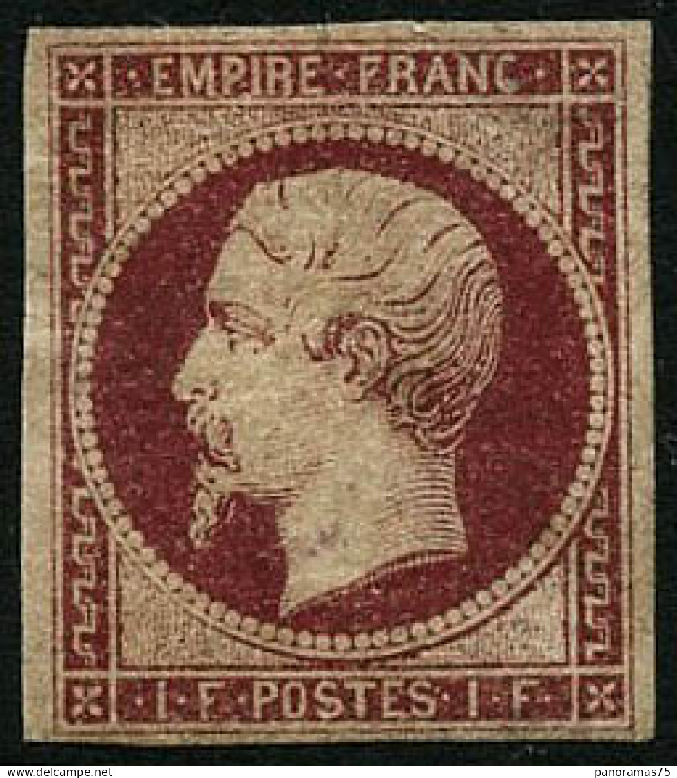 ** N°18a 1F Carmin Foncé, Petites Marges - B - 1853-1860 Napoleon III