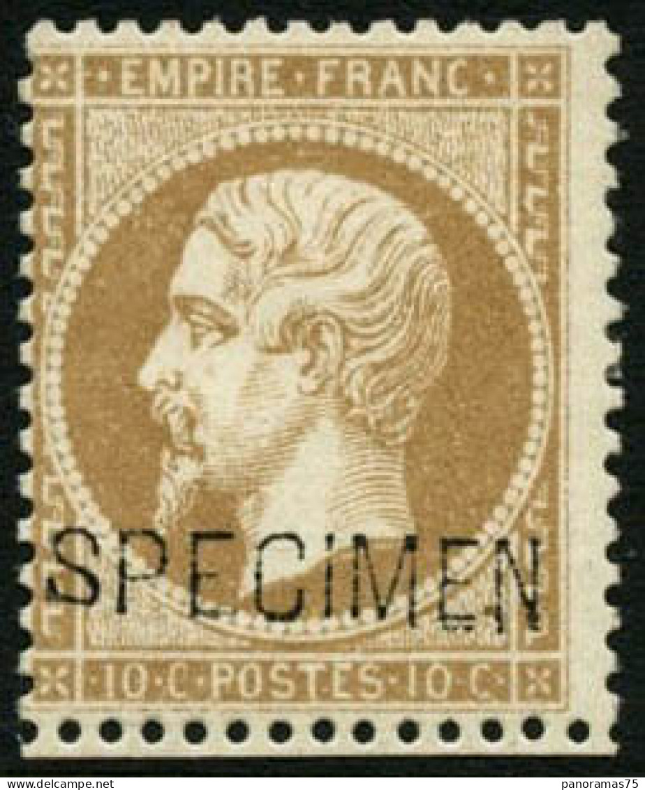 ** N°21c 10c Bistre Surchargé - TB - 1862 Napoléon III.
