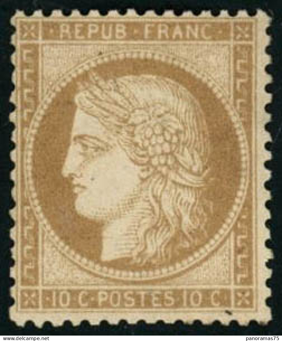 ** N°36 10c Bistre-jaune, Signé Brun Et Roumet  - TB - 1870 Siege Of Paris