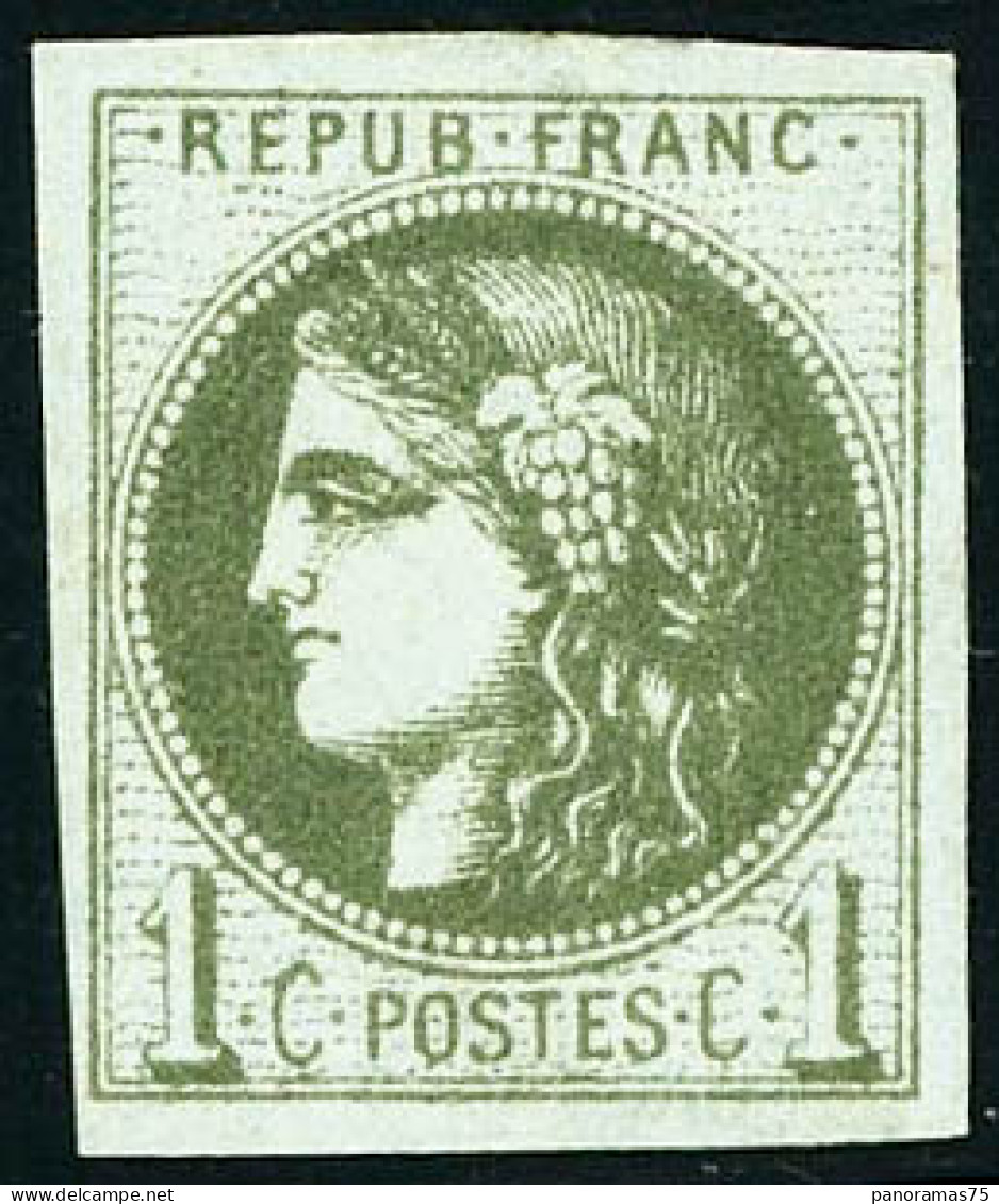 ** N°39C 1c Olive R3 - TB - 1870 Emissione Di Bordeaux